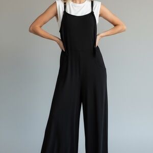Easel Black Wide Leg Jumpsuit 1x